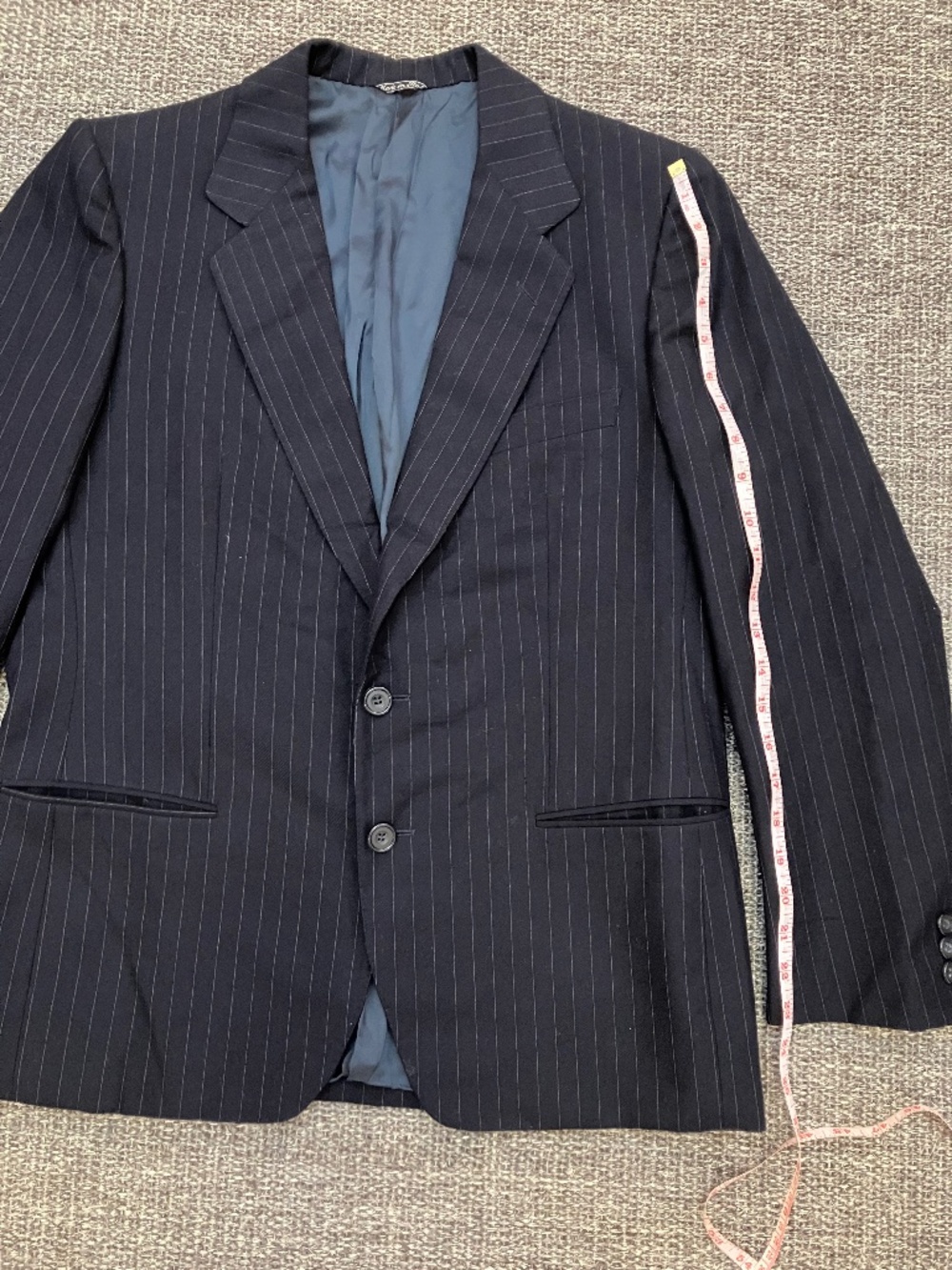 Ermenegildo Zegna Wool Navy Pinstriped Jacket
